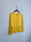 REISS Satin Long Sleeve Top in Yellow (Size 10)