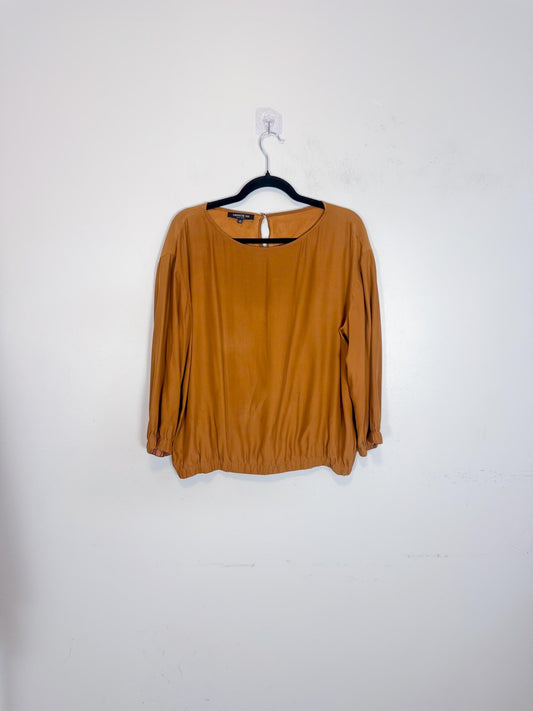 Lafayette 148 Silk Blouse in Brown SOLD AS (Size L)