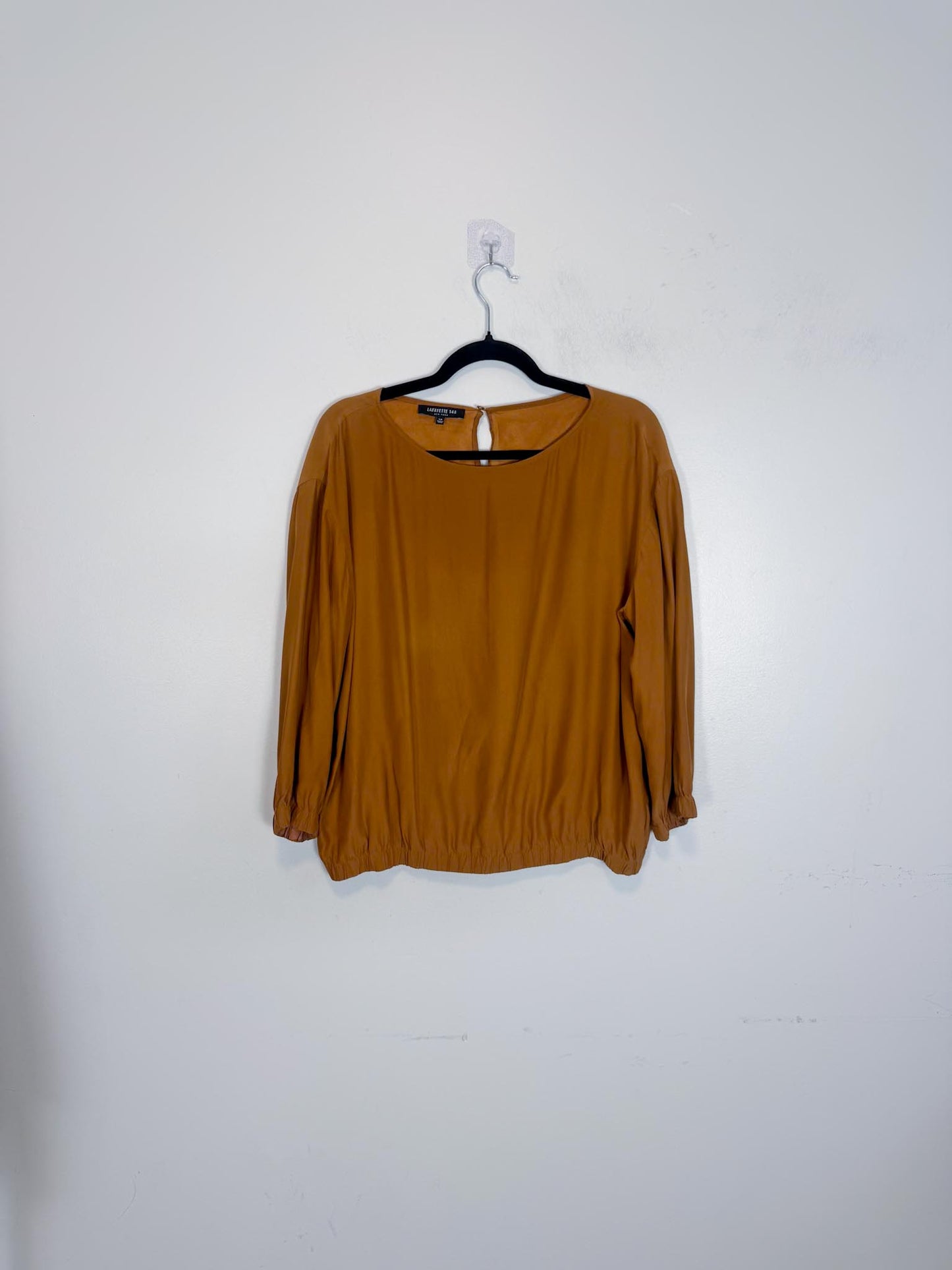 Lafayette 148 Silk Blouse in Brown SOLD AS (Size L)