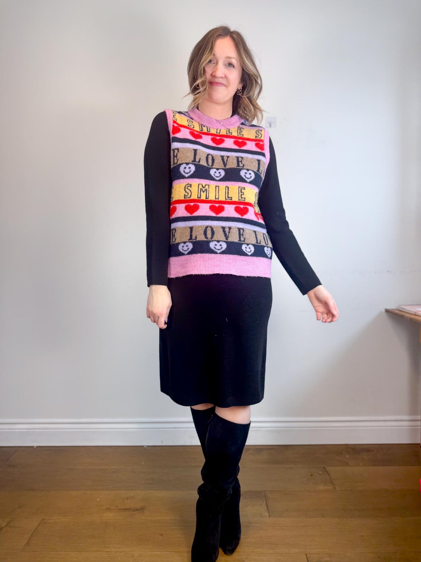 Club Monaco V-Neck Wool Dress in Black (Size M)