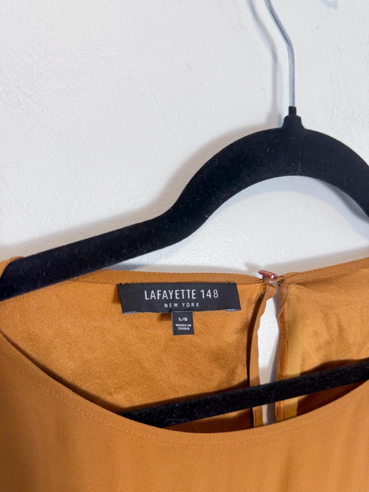 Lafayette 148 Silk Blouse in Brown SOLD AS (Size L)