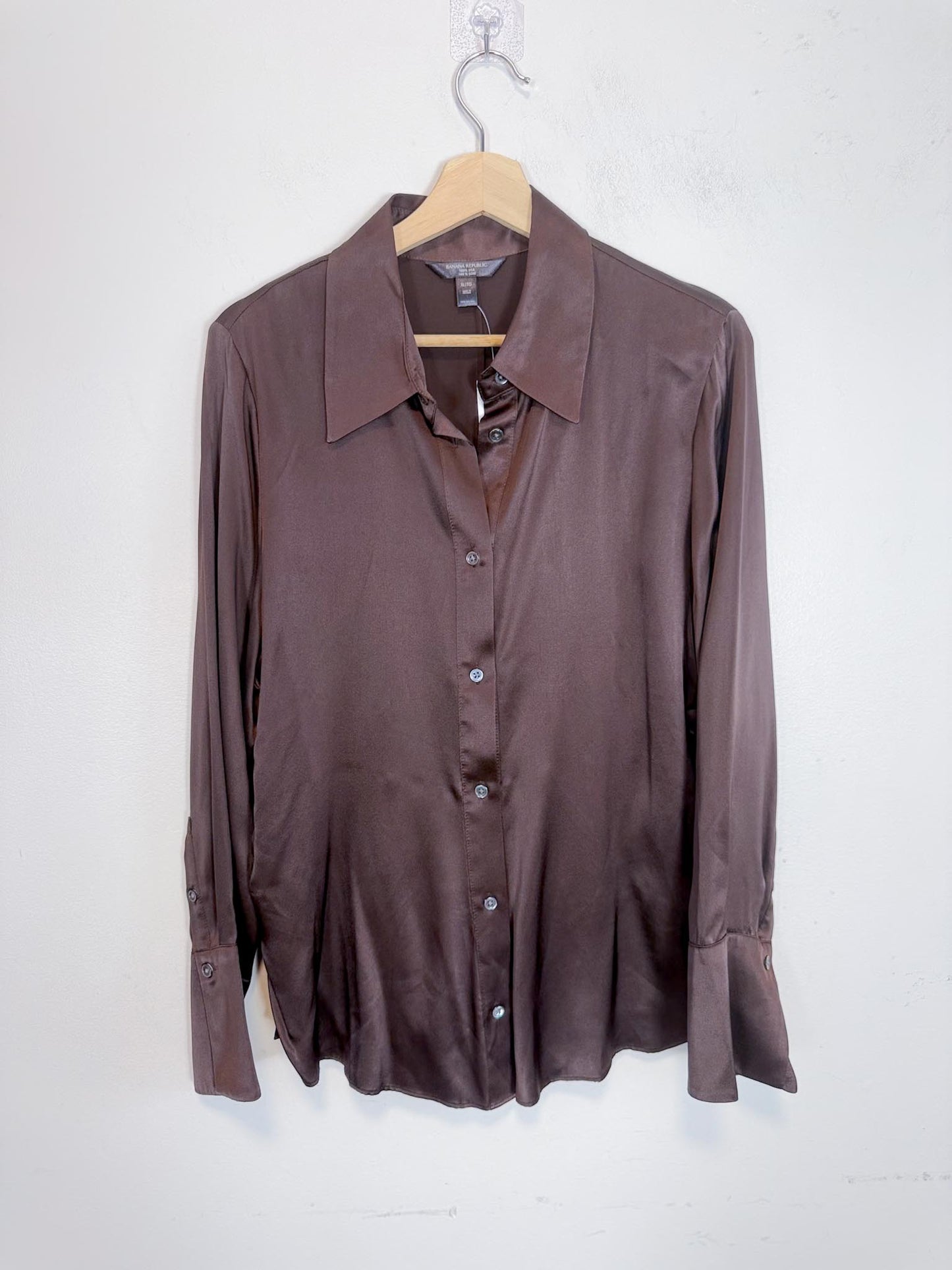 Banana Republic Silk Blouse in Brown NWT (Size XL)