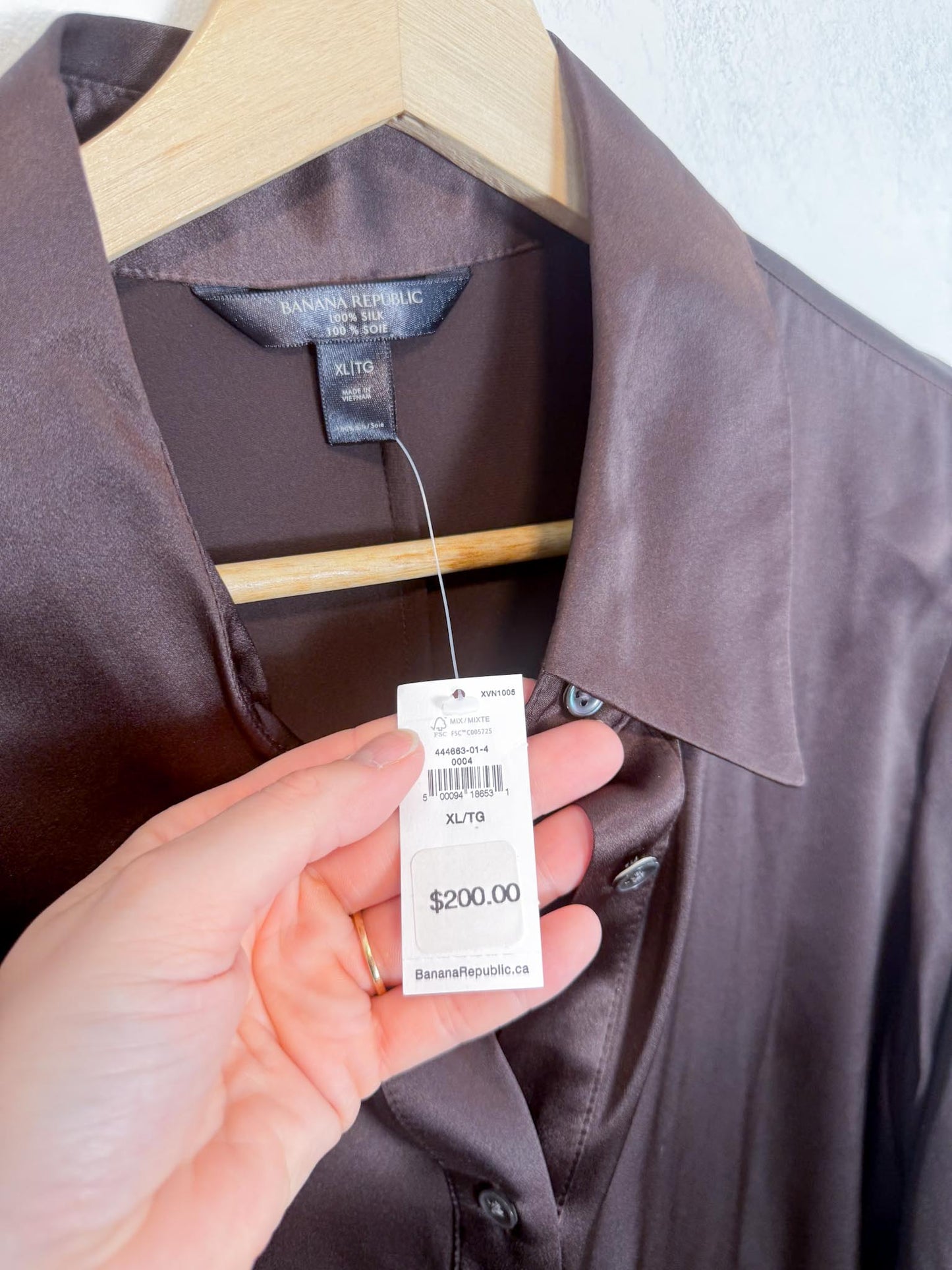 Banana Republic Silk Blouse in Brown NWT (Size XL)