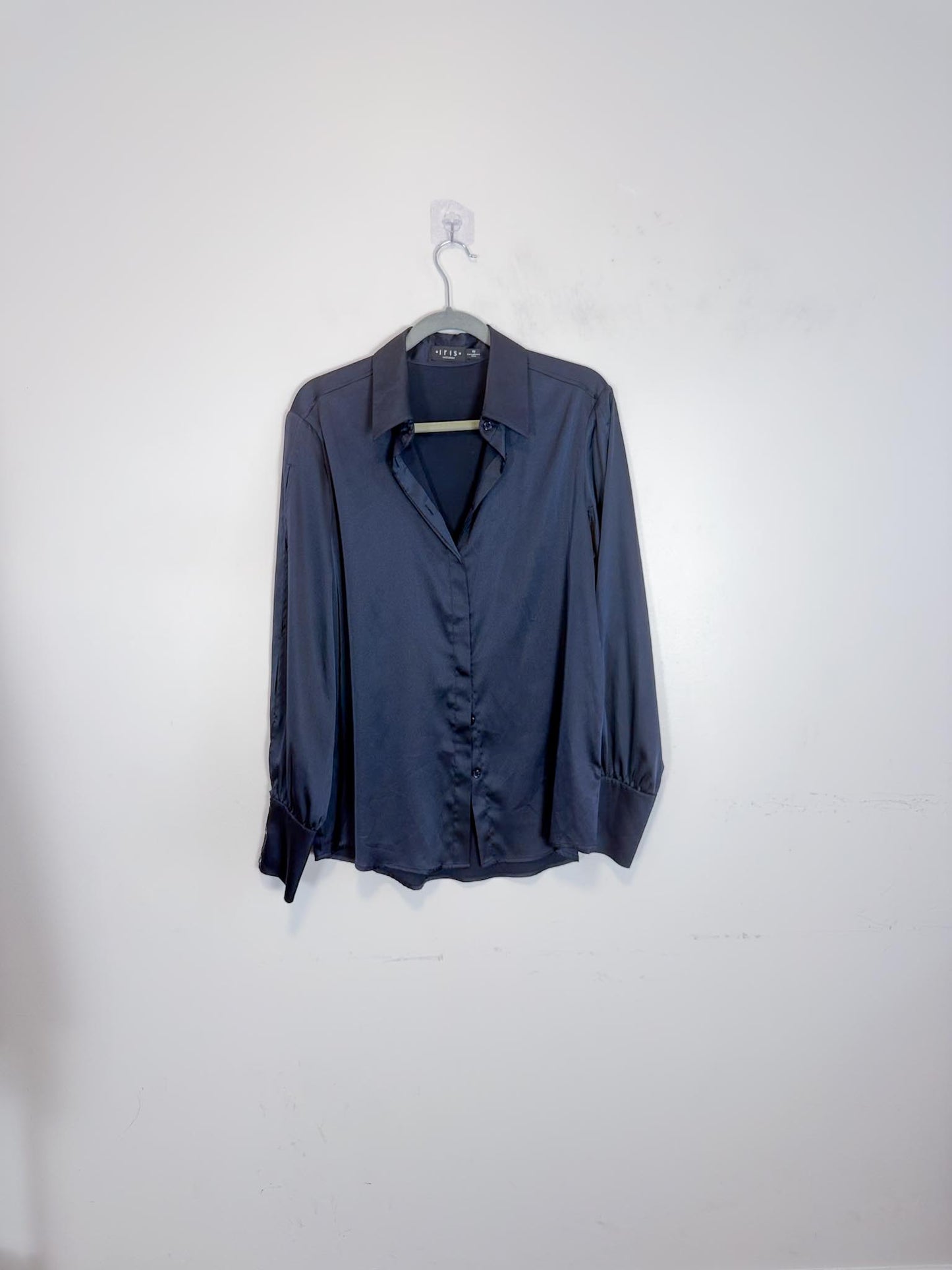 Iris Setlakwe Satin Blouse in Black (Size 10)