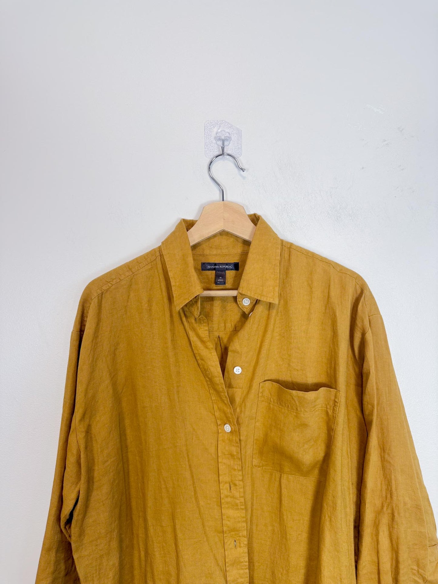 Banana Republic Linen Blouse in Mustard (Size M)