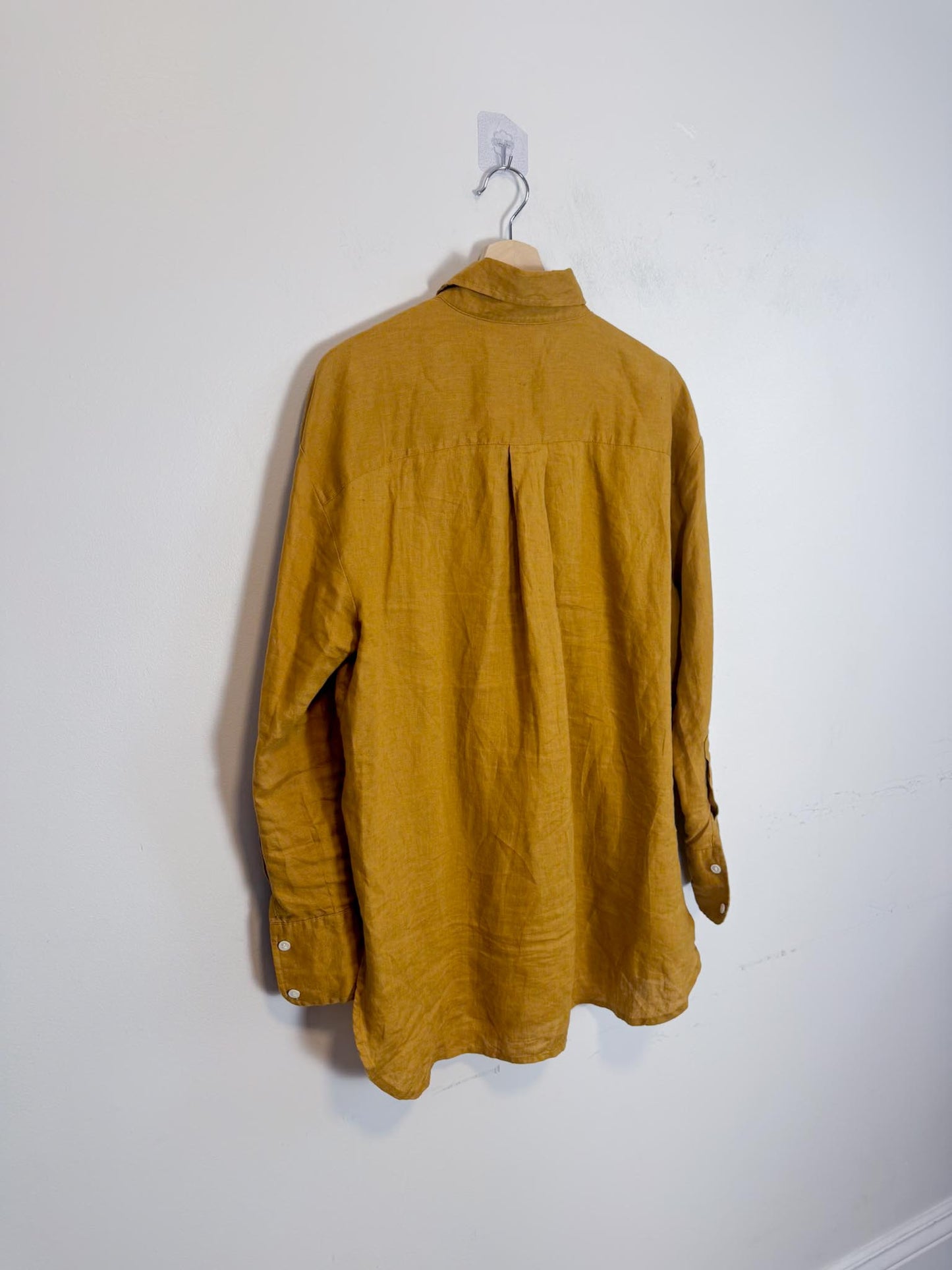 Banana Republic Linen Blouse in Mustard (Size M)