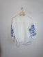 Weekend Max Mara"Embroidered Wrap Blouse in White/Blue" (Size L)