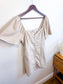 Abercrombie & Fitch Linen Mini Dress in Oatmeal (Size XL)
