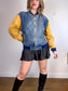 Vintage Denim Varsity Jacket (Size M/L)
