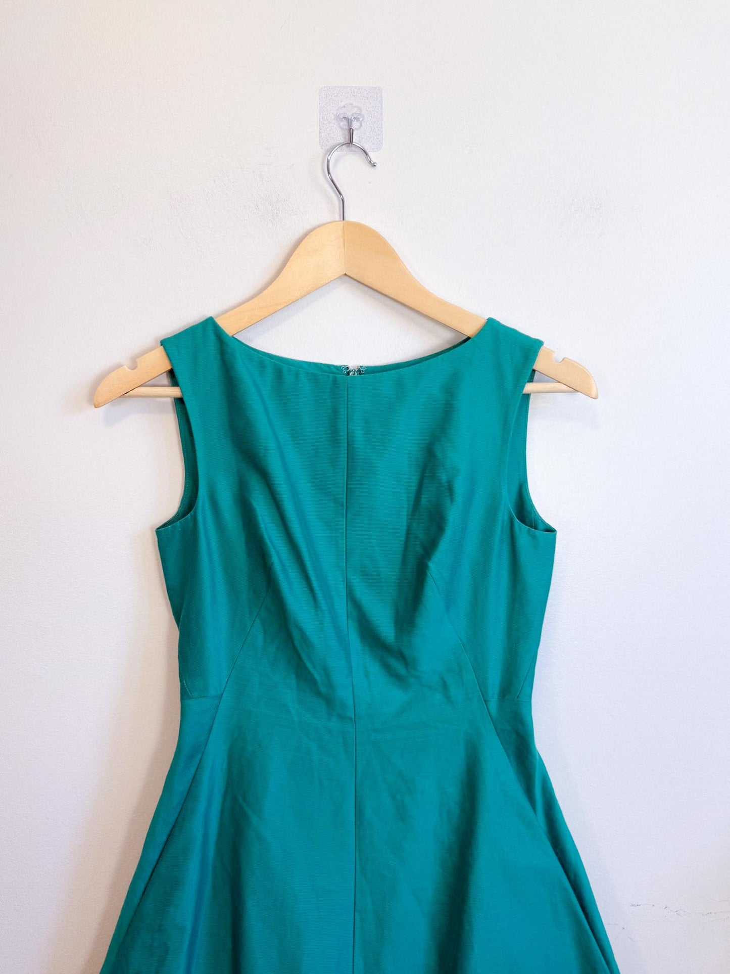 COS Silk Sleeveless Bubble Midi Dress in Teal (Size XS)