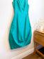 COS Silk Sleeveless Bubble Midi Dress in Teal (Size XS)