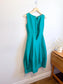 COS Silk Sleeveless Bubble Midi Dress in Teal (Size XS)