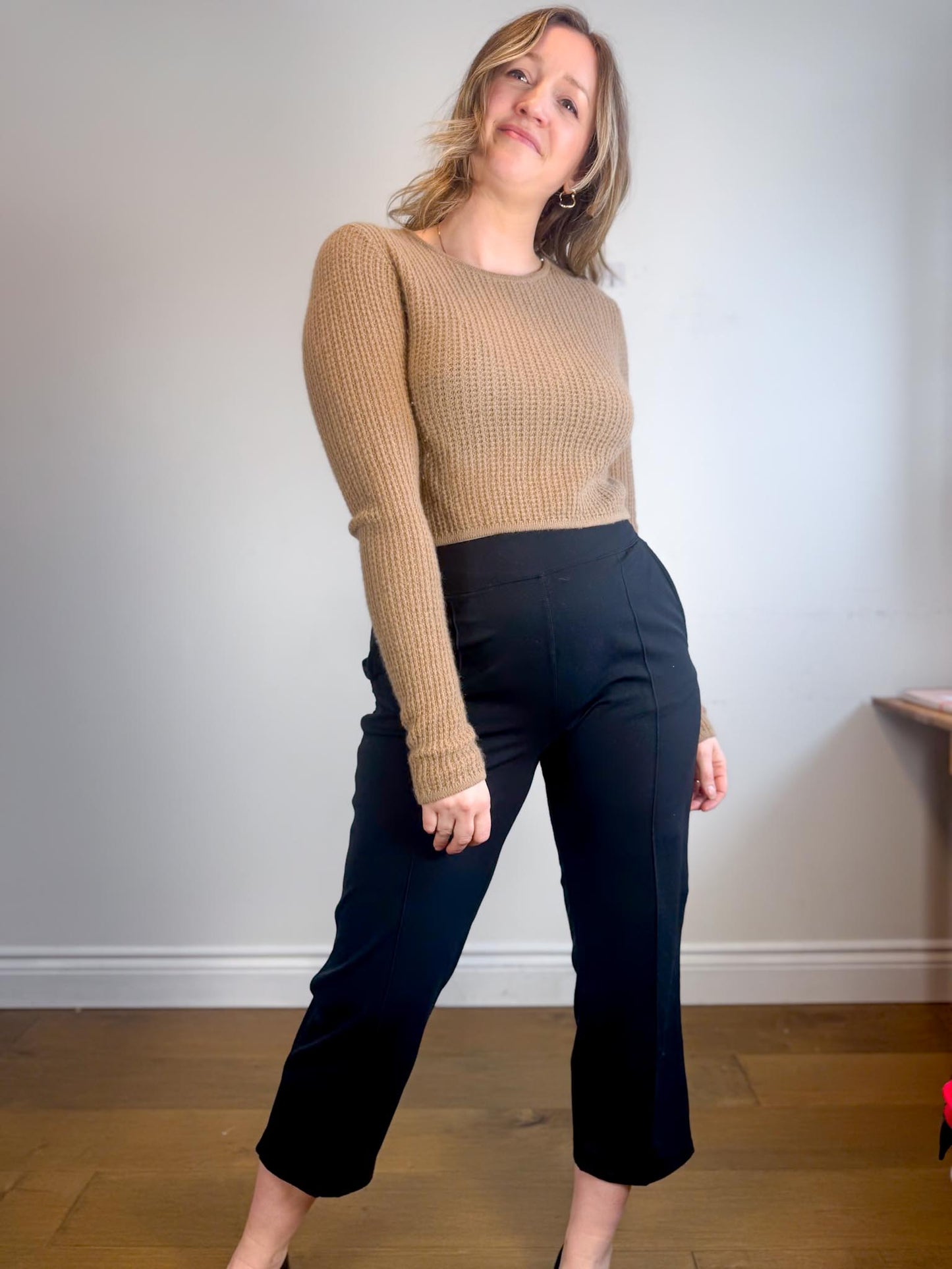 Kit & Ace High Rise Cropped Pants in Black (Size 12)