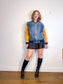 Vintage Denim Varsity Jacket (Size M/L)