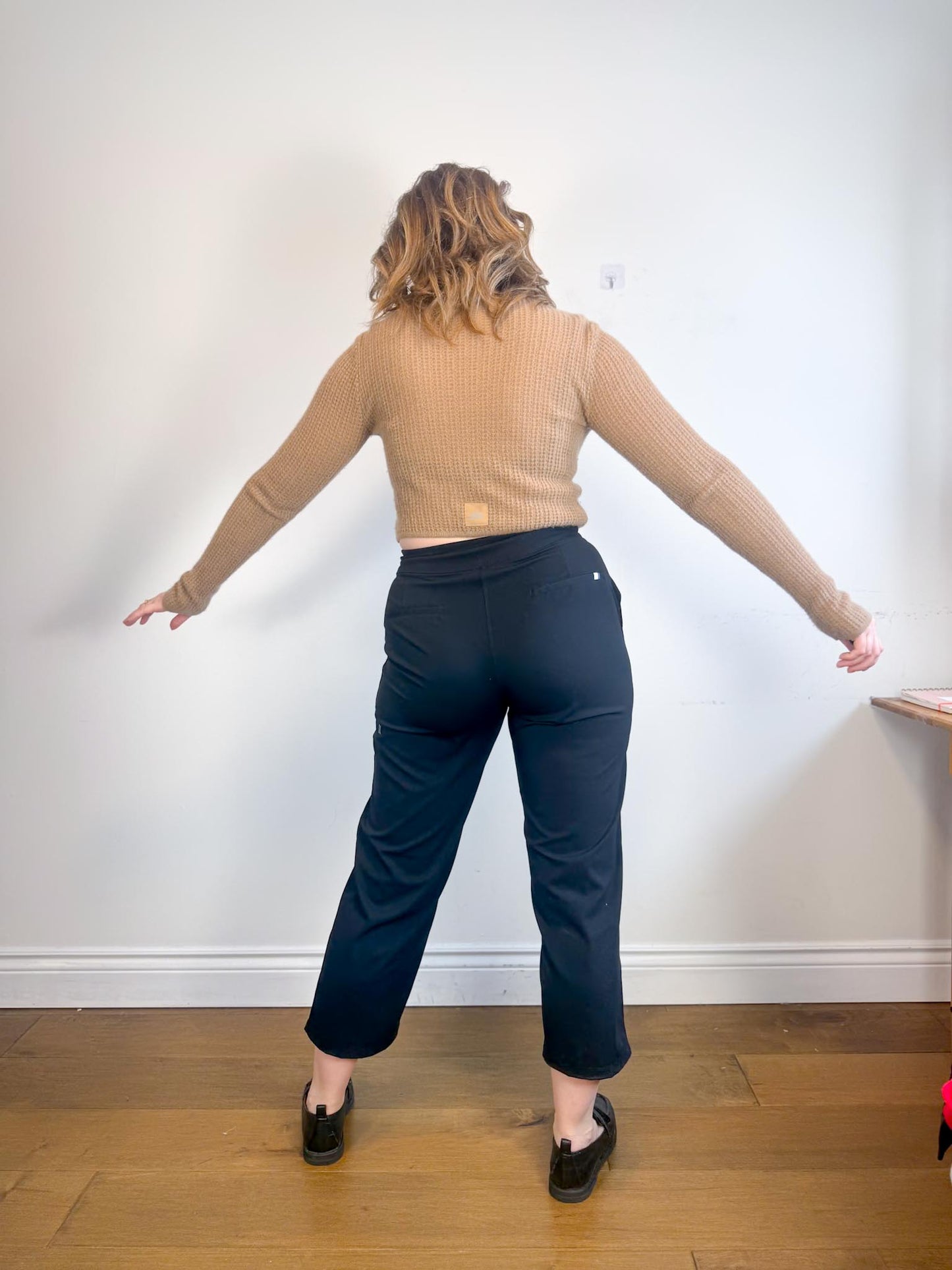 Kit & Ace High Rise Cropped Pants in Black (Size 12)