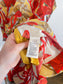 COS "Printed Roll-Sleeved Dress in Red/Yellow Floral" (Size M/L)