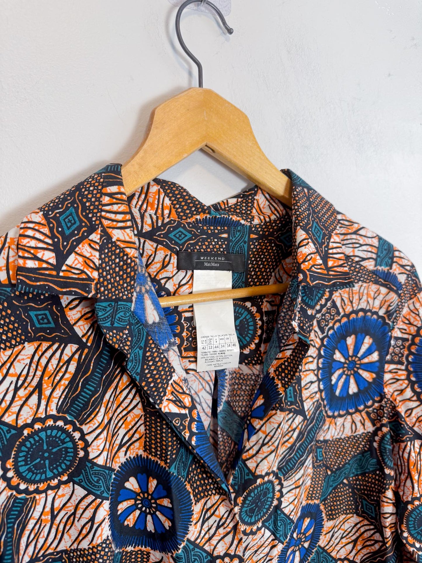 Weekend Max Mara Printed Shirt Dress (Size L)