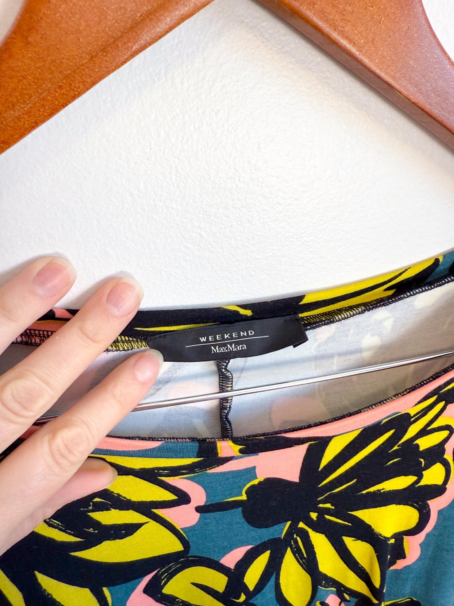 Weekend MaxMara "Caneva Knit Belted Dress in Floral" (Size M/L)