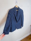 Club Monaco Pinstriped Linen Blazer in Navy/White (Size L)