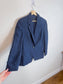 Club Monaco Pinstriped Linen Blazer in Navy/White (Size L)