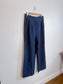 Club Monaco Pinstriped Linen Trousers in Navy/White (Size 10)