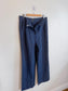 Club Monaco Pinstriped Linen Trousers in Navy/White (Size 10)