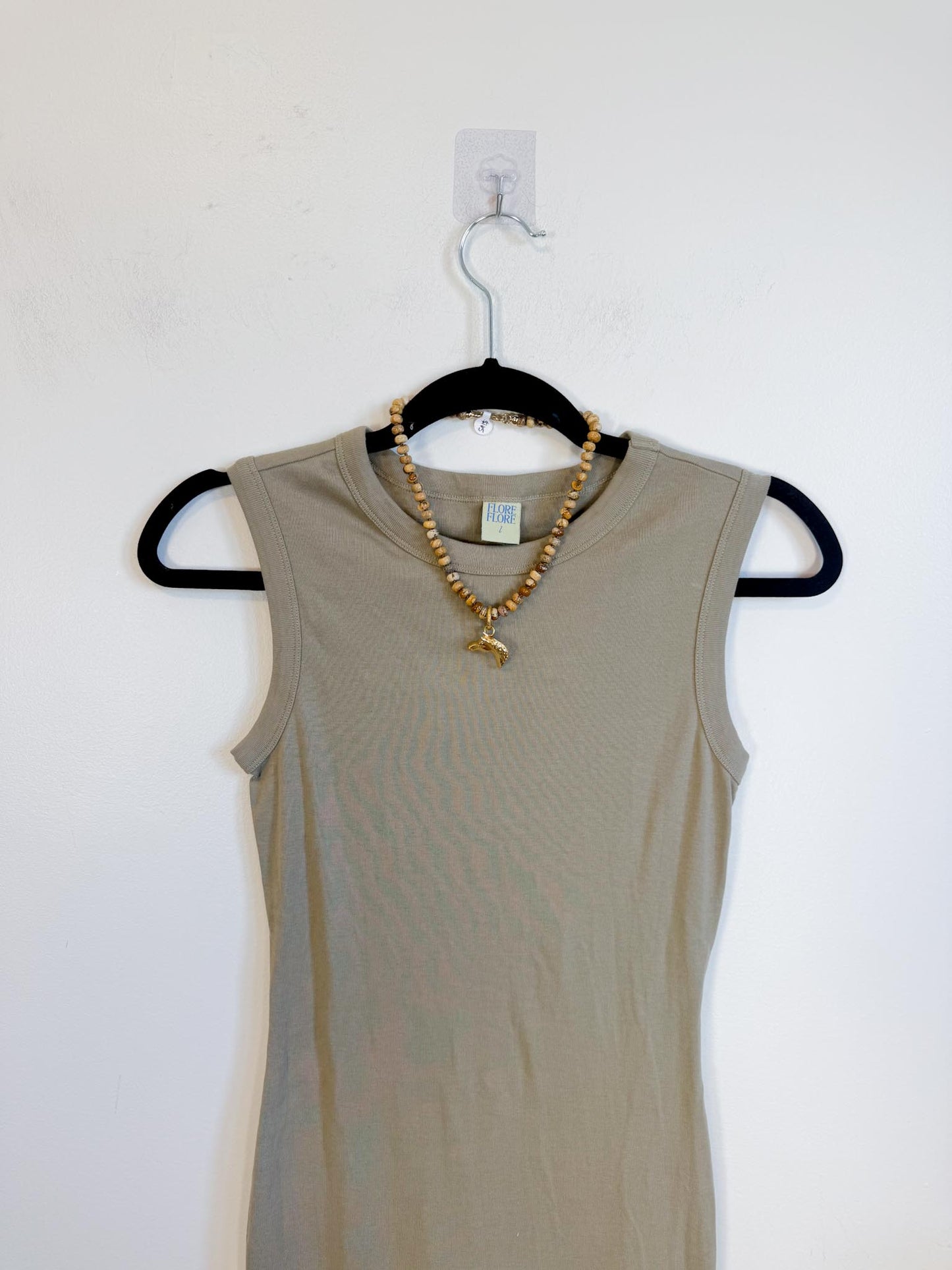 FLORE FLORE Sustainable "Esmé Dress in Mushroom" (Size M/L)