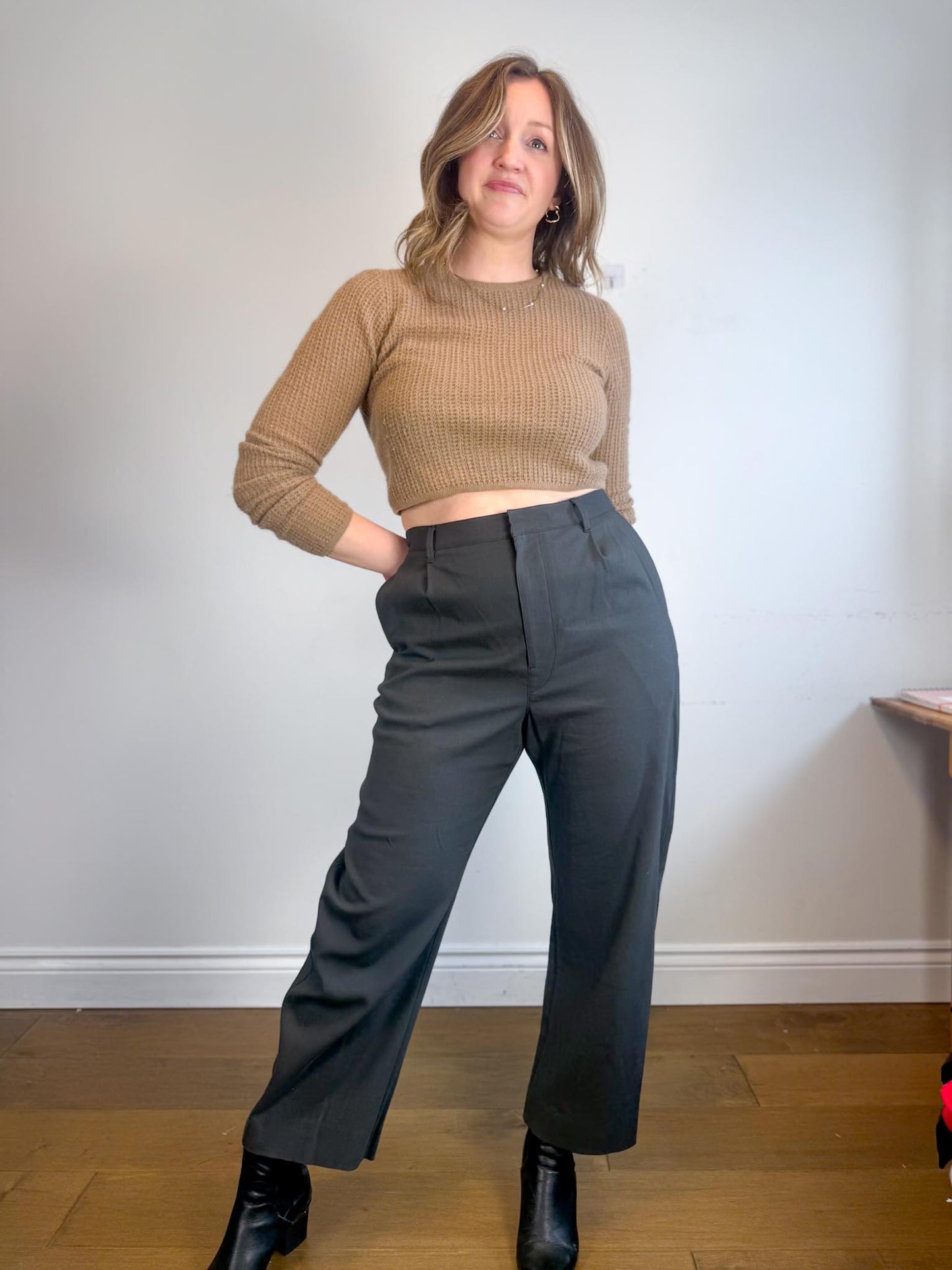 LEMAIRE Barrel Leg Trouser in Charcoal (Size 44)