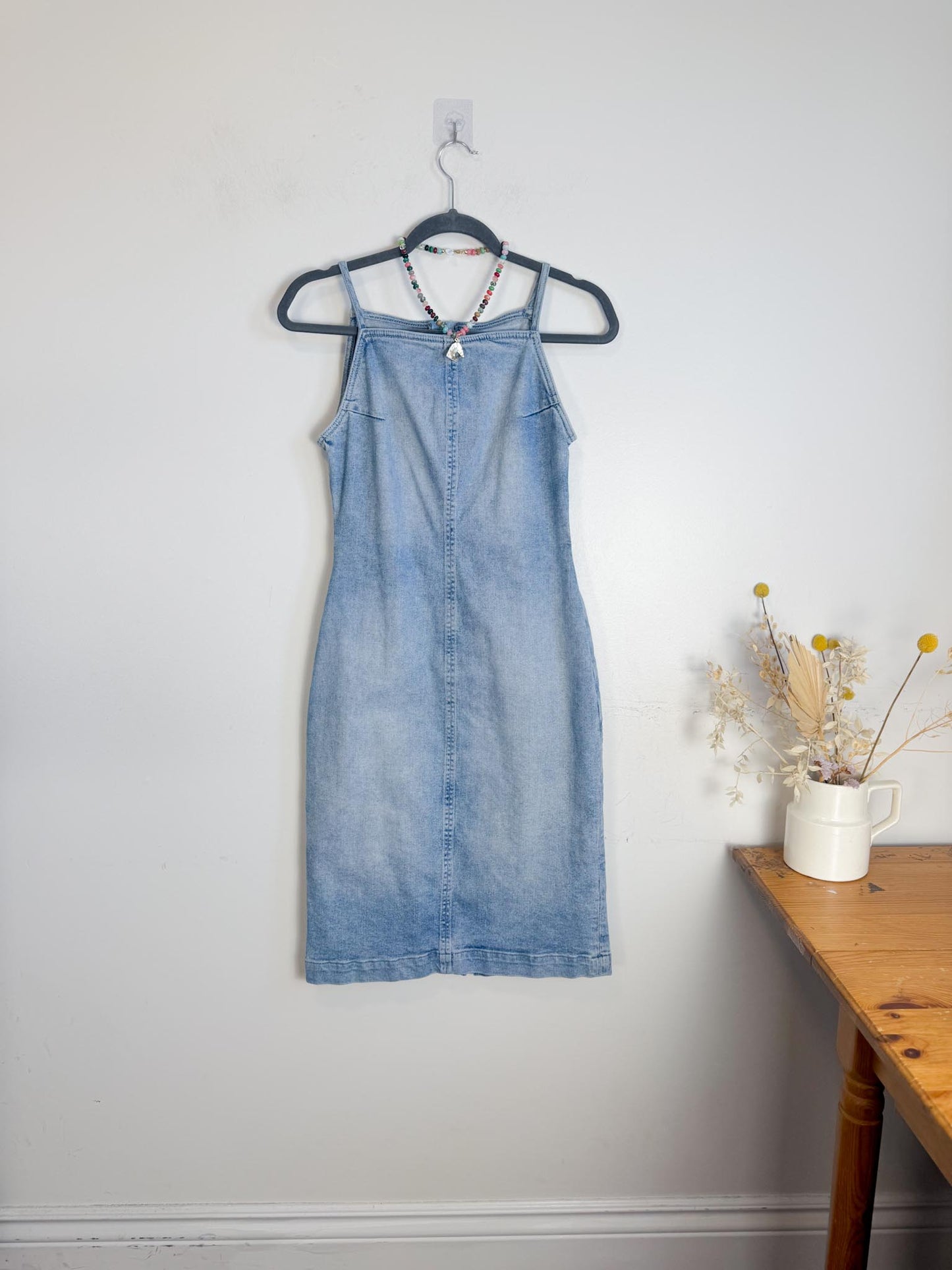 Anthropologie DL1981 "Esme Apron Denim Dress in Light Wash" (Size S)