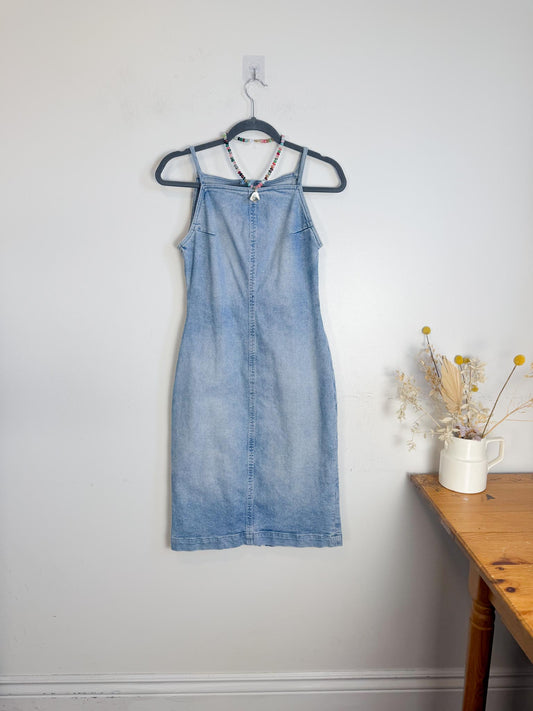 Anthropologie DL1981 "Esme Apron Denim Dress in Light Wash" (Size S)