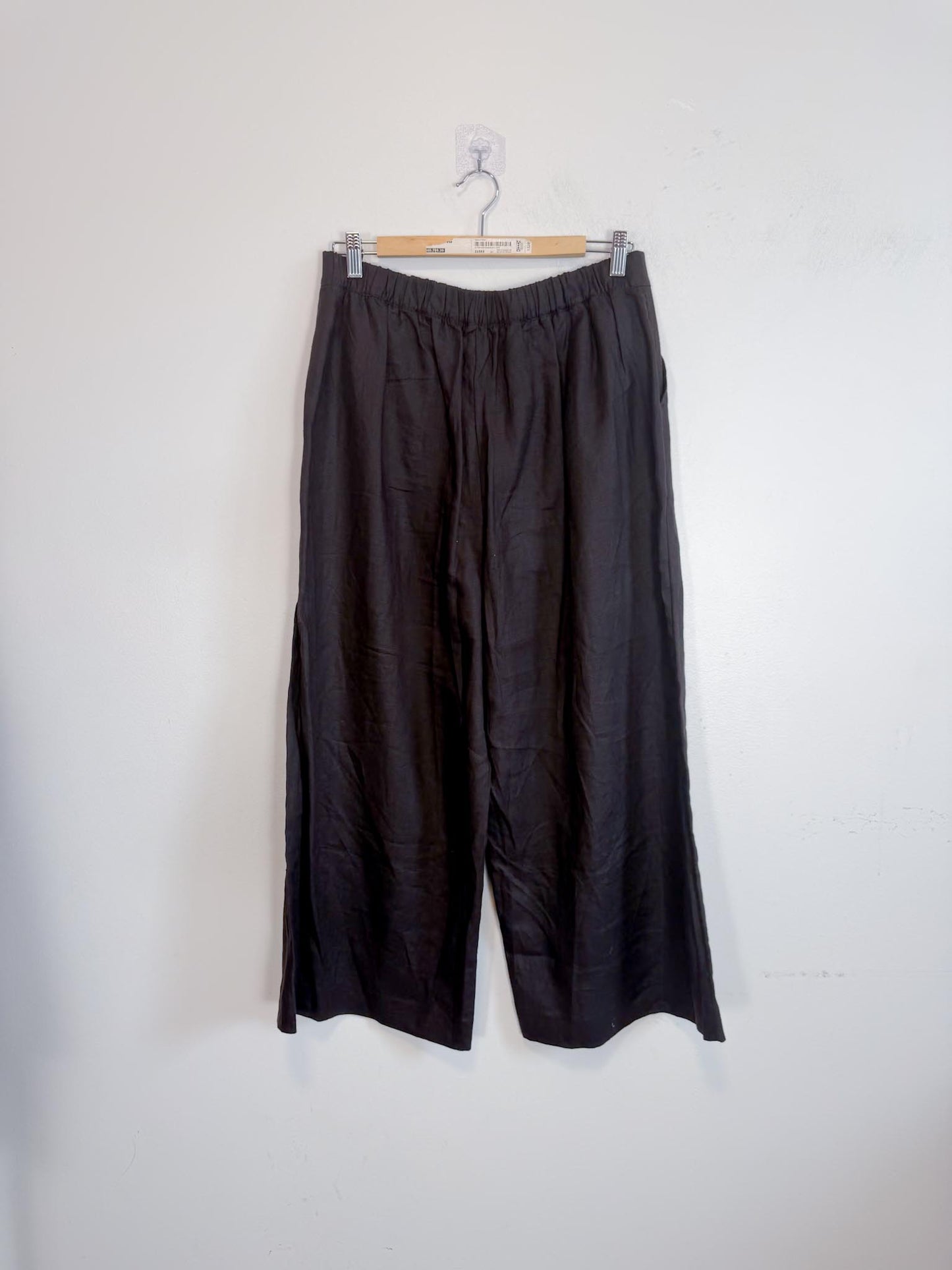 Phase Eight Wide Legged Cropped Linen Pants in Brown (Size M/L)
