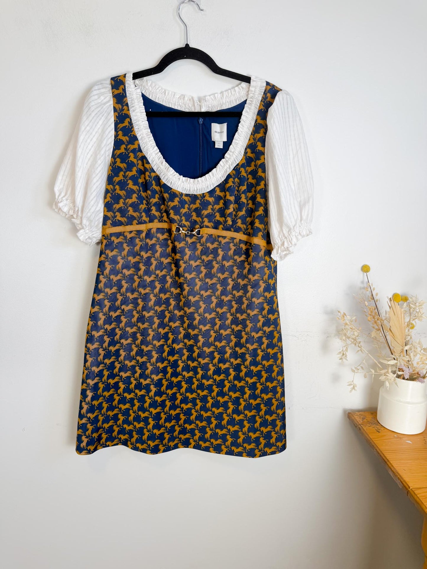 Anthropologie "Maeve Puff-Sleeve Twofer Mini Dress" (Size L)