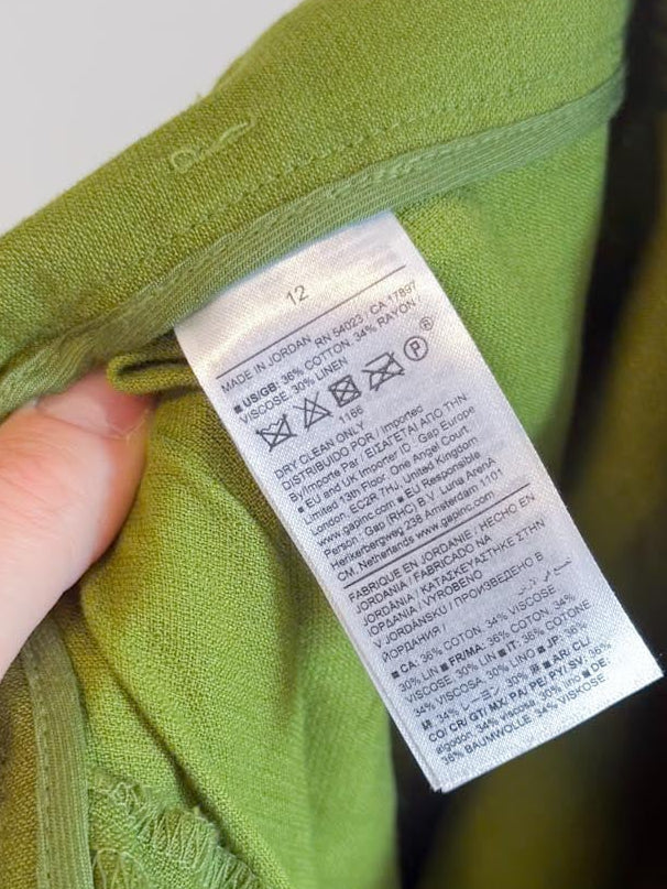 Banana Republic "Wide Leg Linen Blend Pants with Belt" (Size 12)