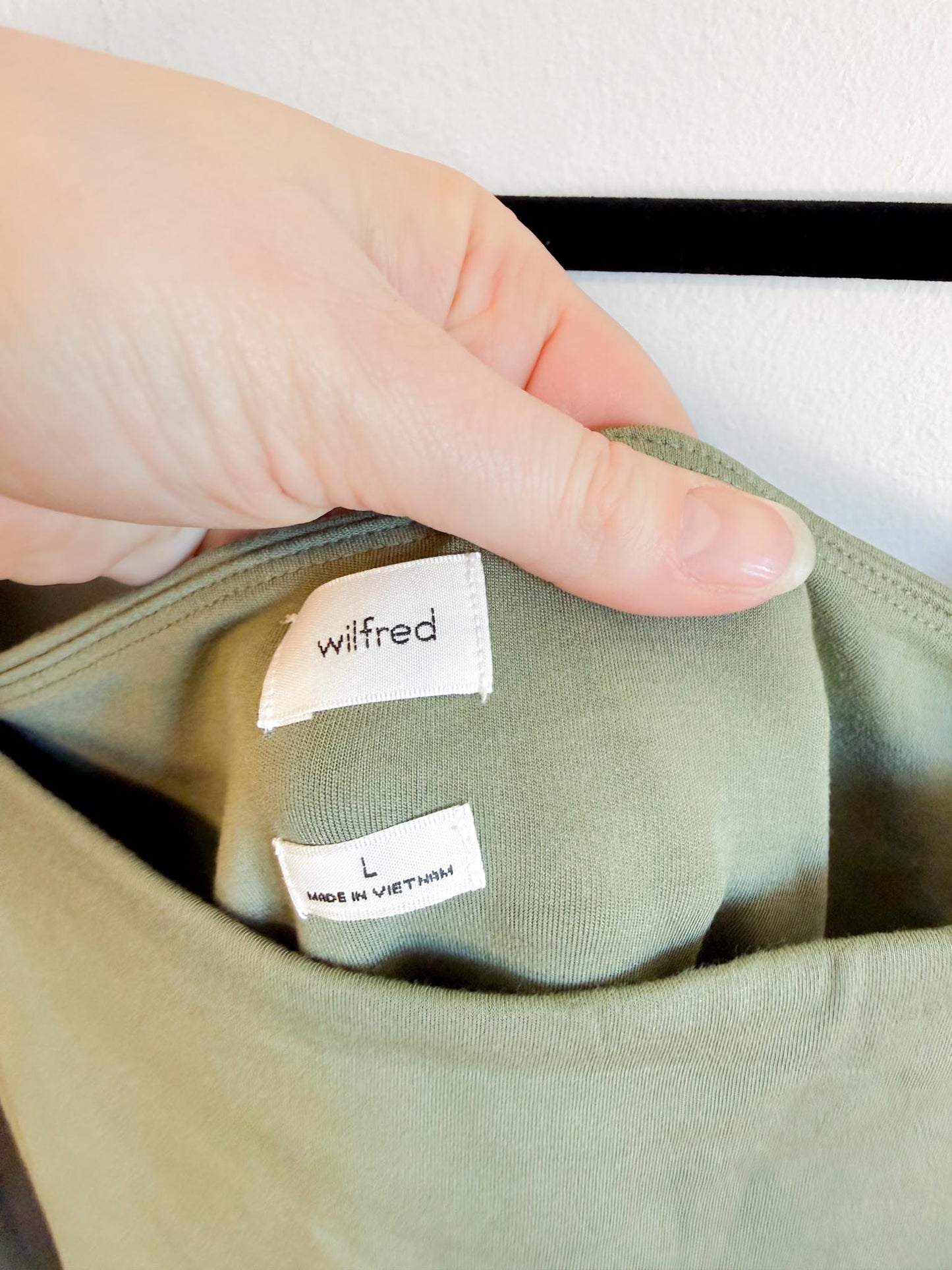 Wilfred "Saturn Longsleeve Midi Dress in Sage Green" (Size L)