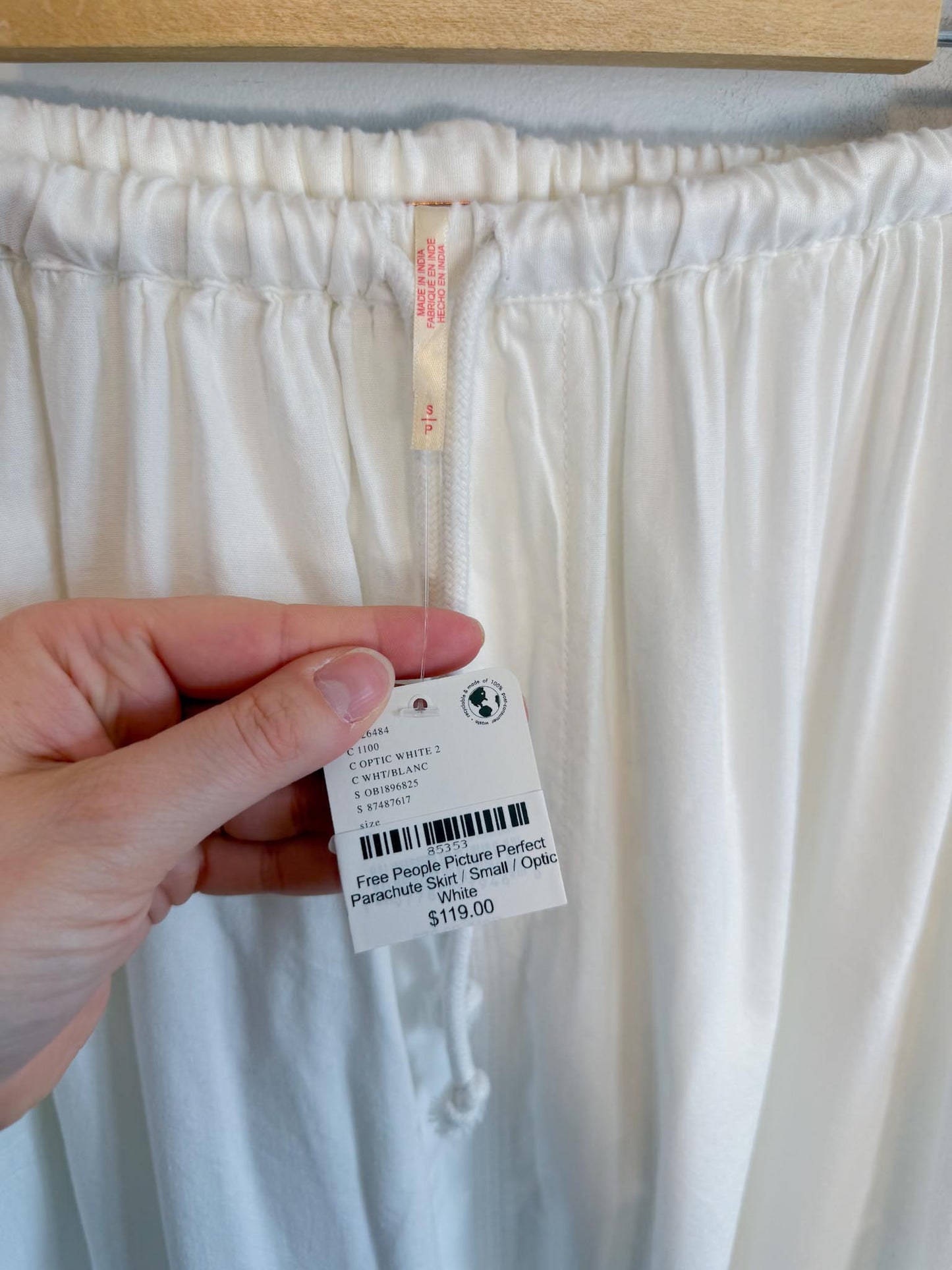 Free People "Picture Perfect Parachute Skirt in White" NWT (Size S-L)