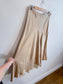 Massimo Dutti Satin Midi Skirt in Gold (Size L)