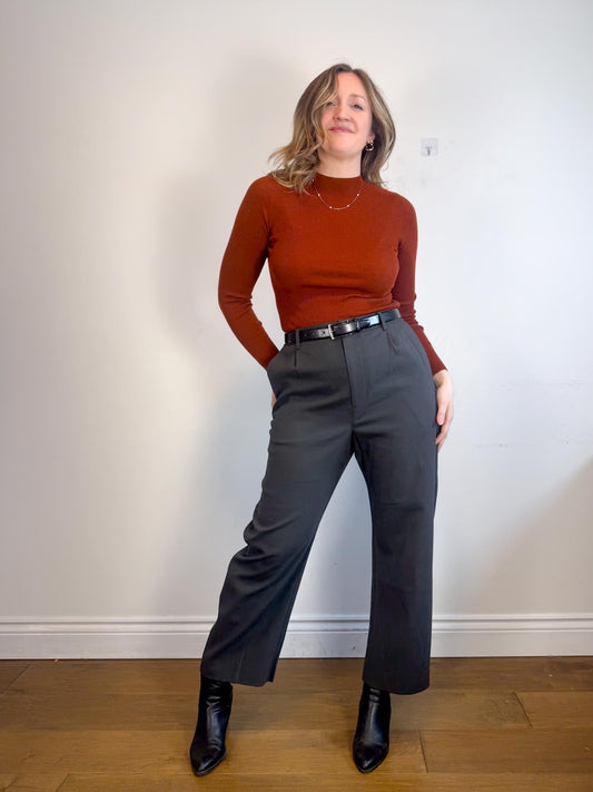 LEMAIRE Barrel Leg Trouser in Charcoal (Size 44)