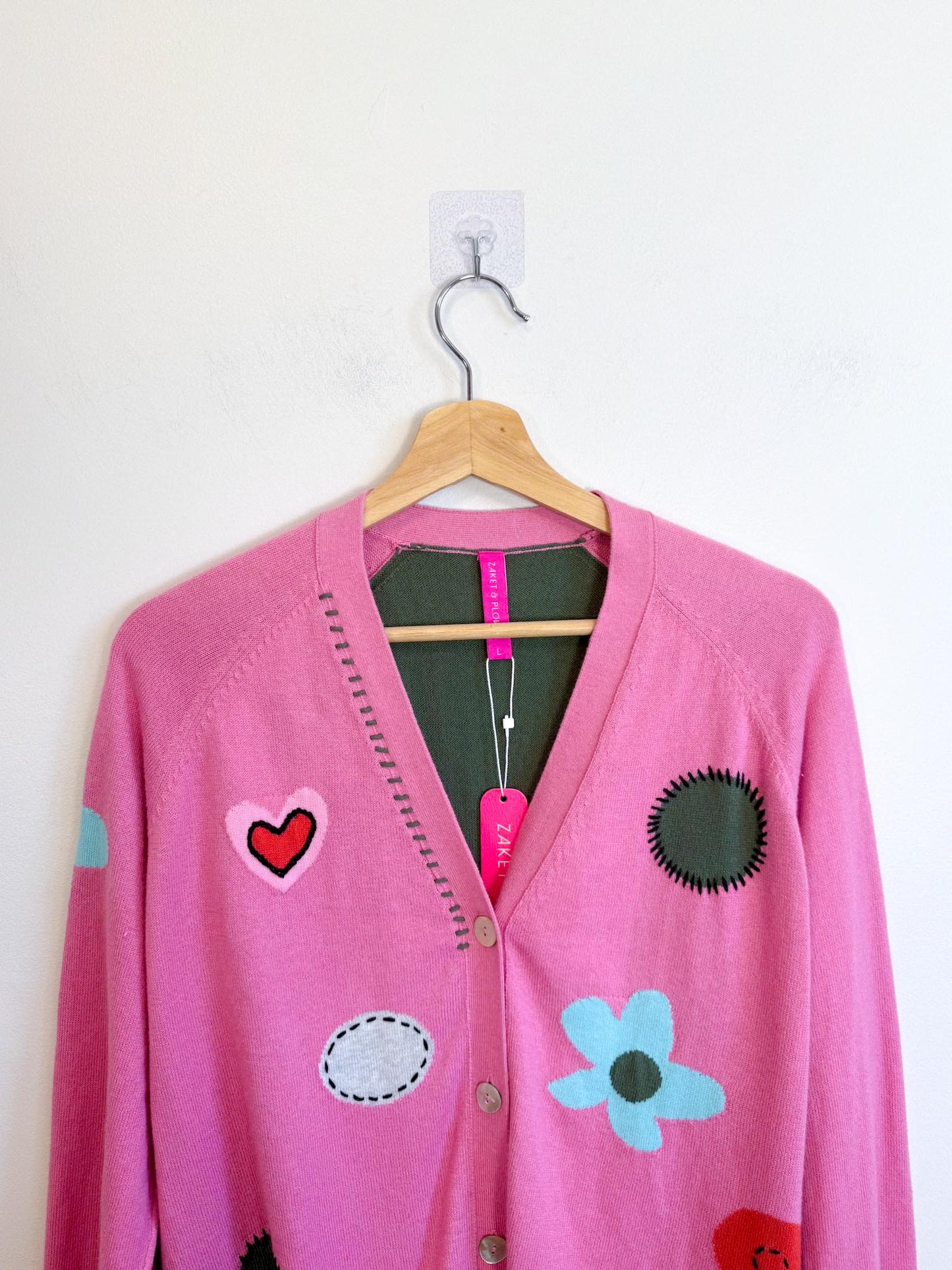 Zaket & Plover "Flowers & Spot Cardigan" NWT (Size L)