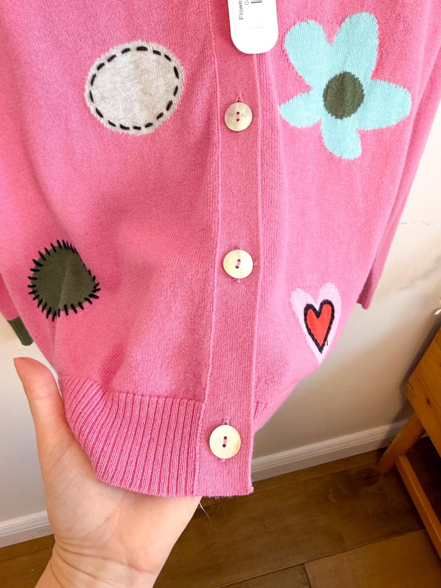 Zaket & Plover "Flowers & Spot Cardigan" NWT (Size L)