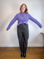 YAS Purple Chunky Knit Alpaca Sweater NWT (Size L)