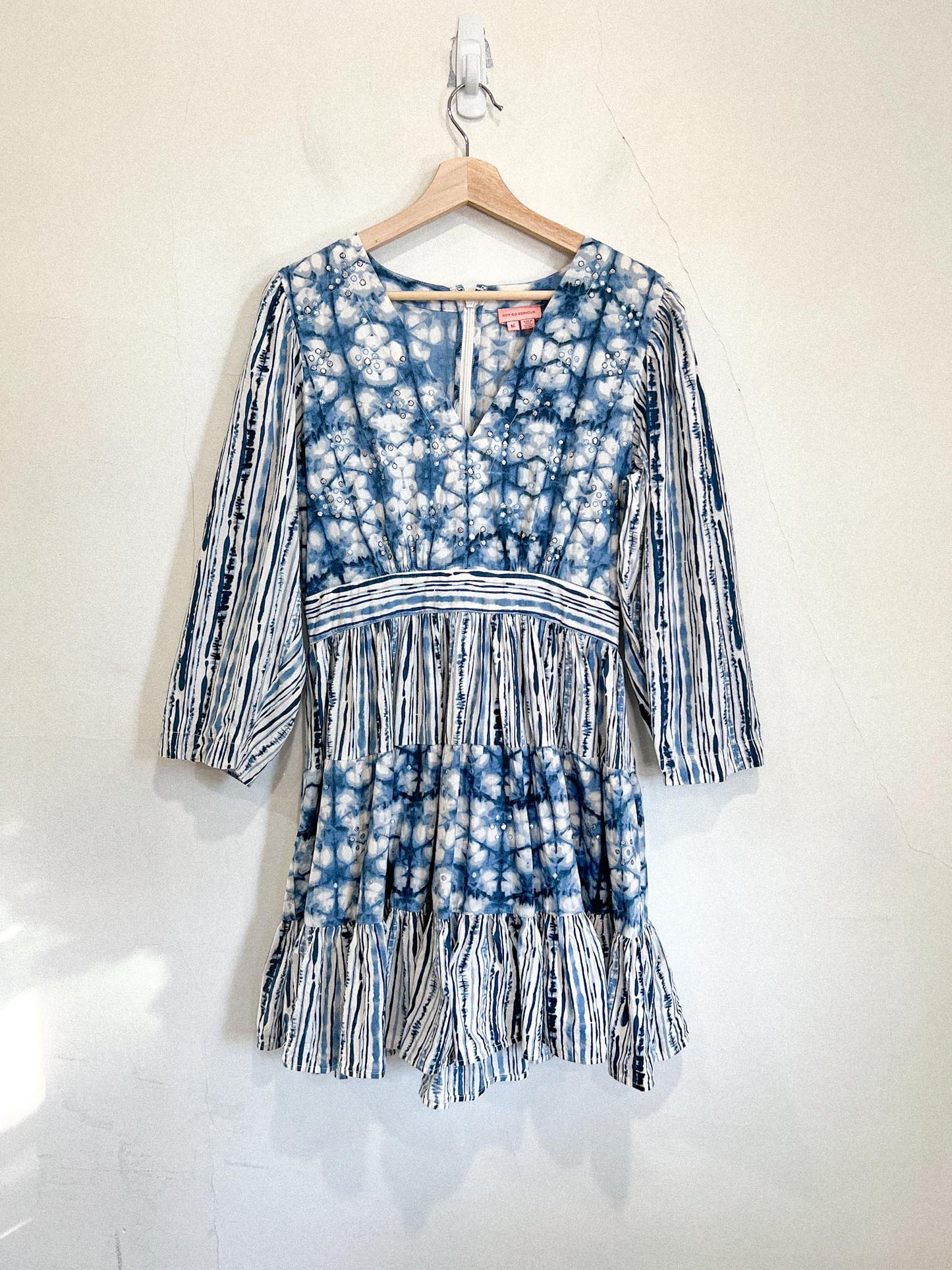 Anthropologie Not So Serious "Behati Shibori Tie Dye Mini Dress" (Size M)