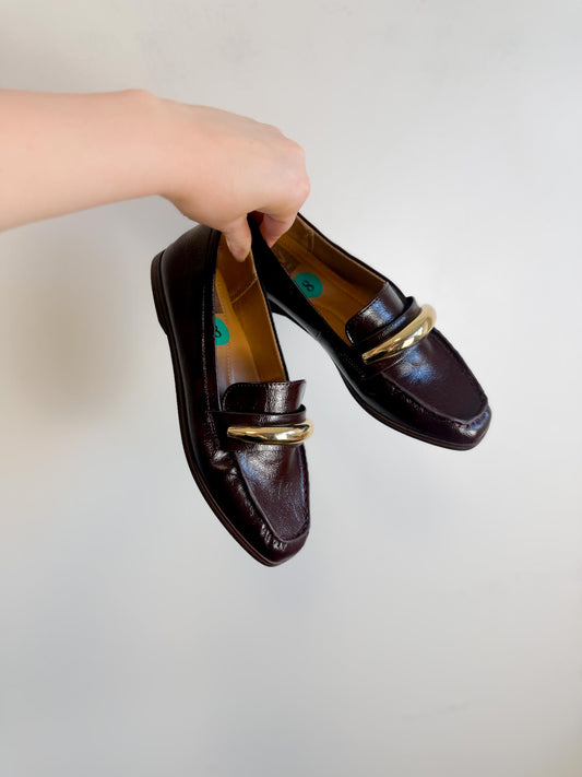Dolce Vita Loafer in Burgundy with Gold Detail (Size 8)
