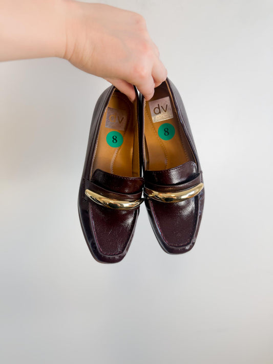Dolce Vita Loafer in Burgundy with Gold Detail (Size 8)
