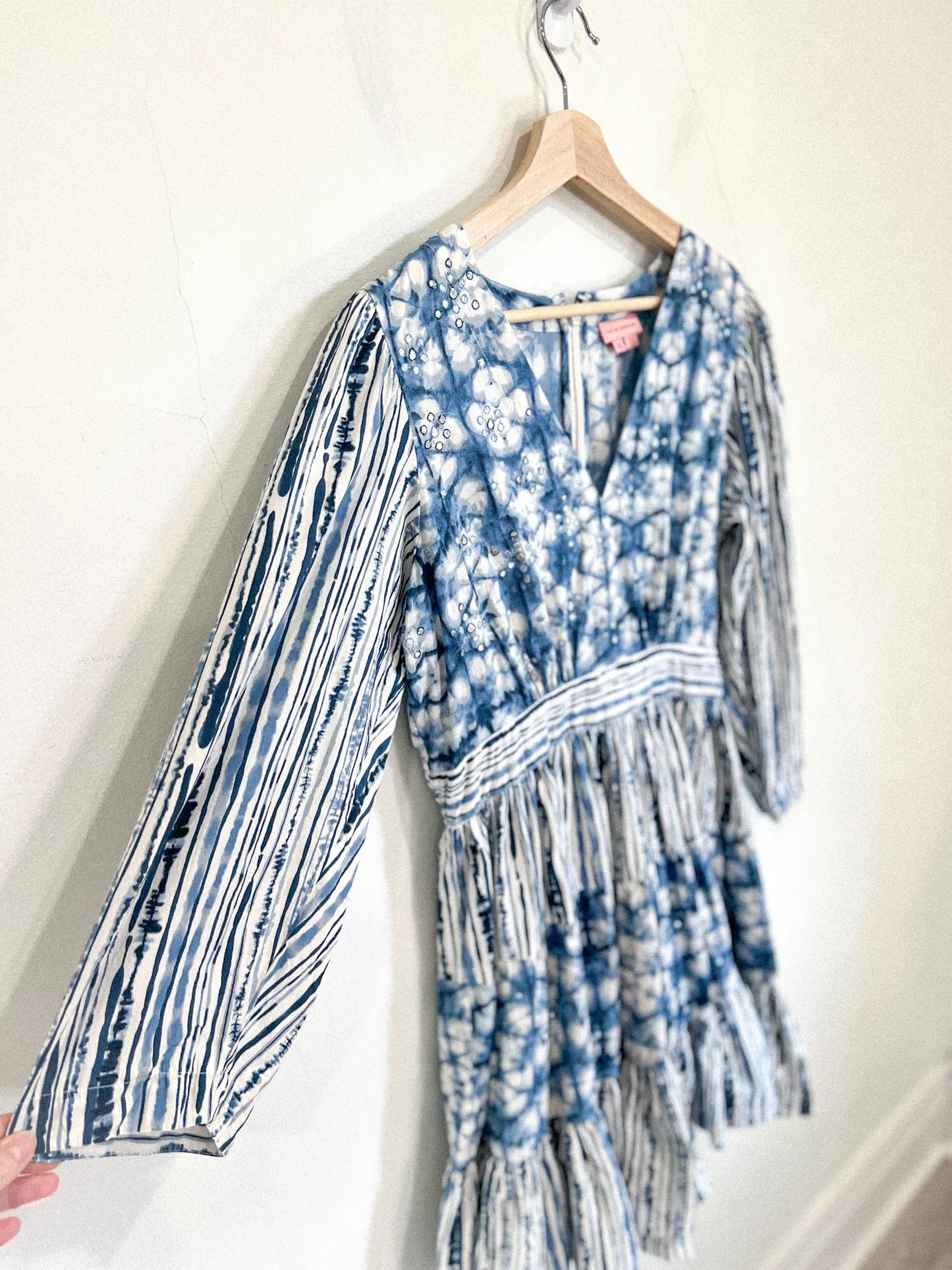 Anthropologie Not So Serious "Behati Shibori Tie Dye Mini Dress" (Size M)