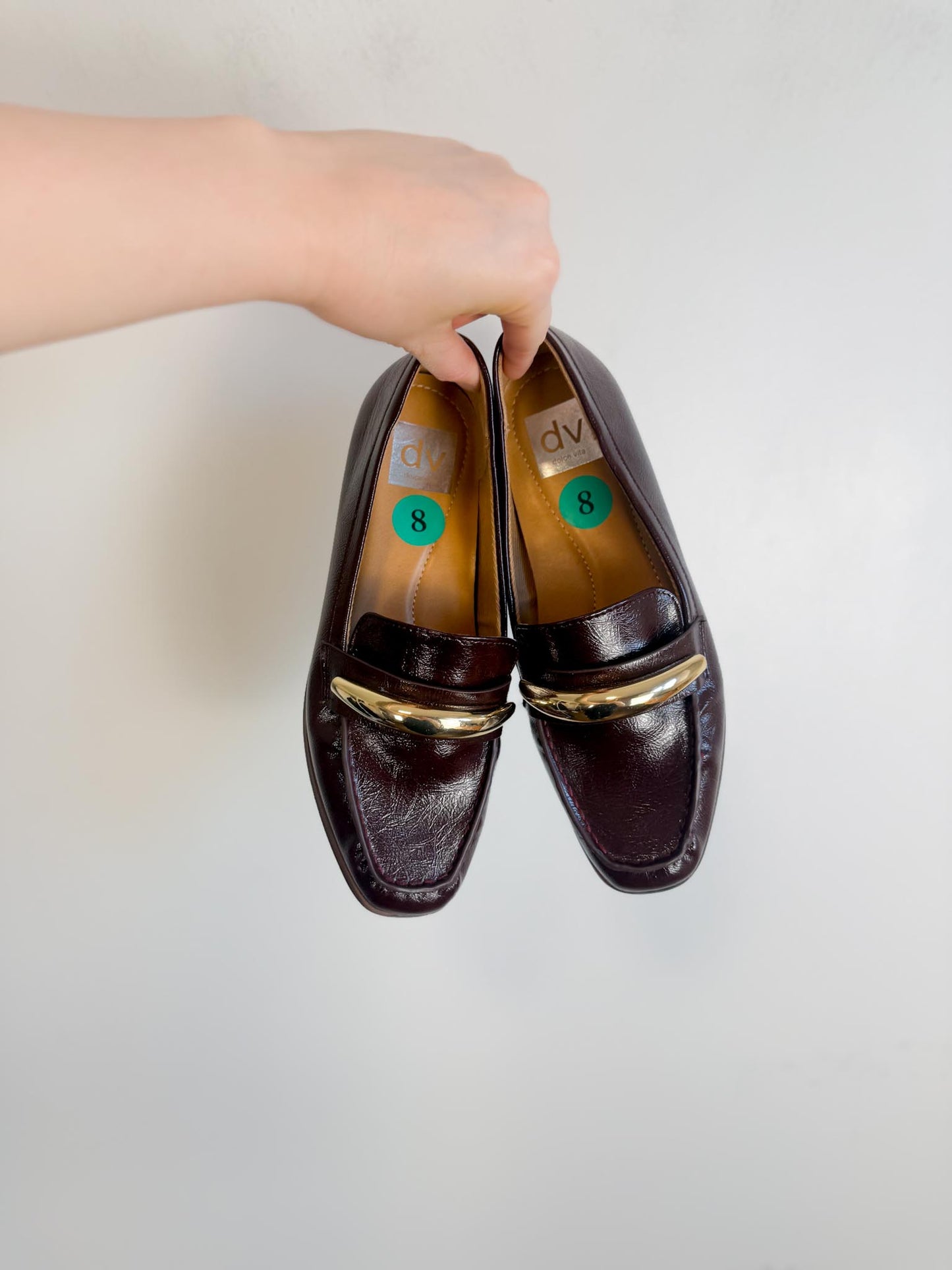 Dolce Vita Loafer in Burgundy with Gold Detail (Size 8)