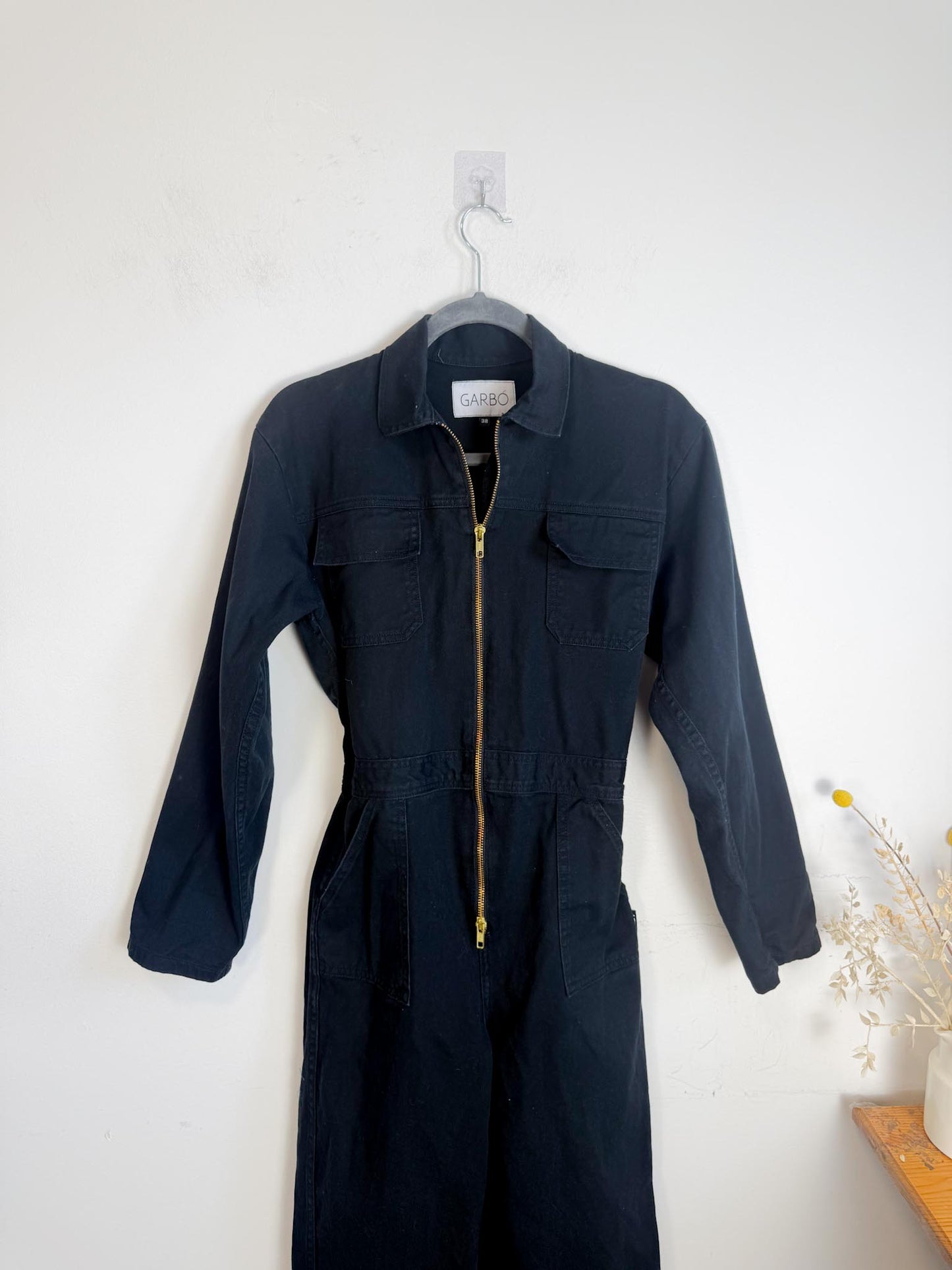 GARBO Slow Fashion "Hey Hey Utility Jumpsuit in Black" (Size S)