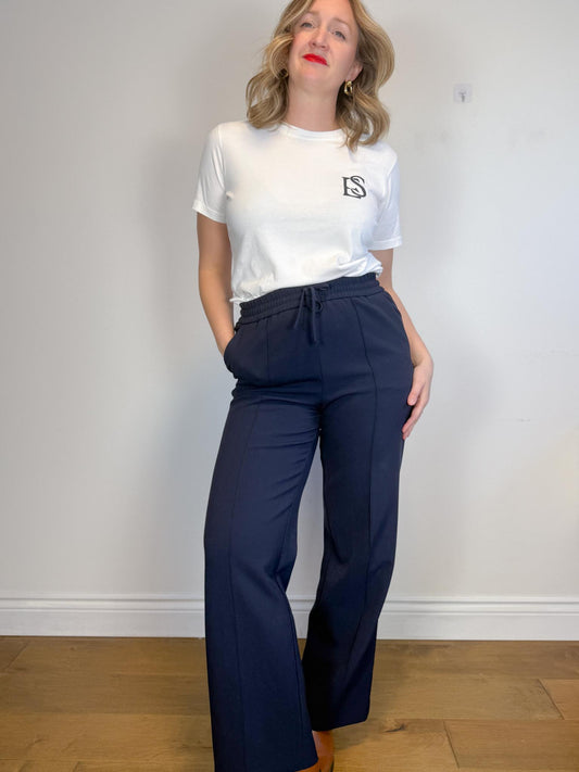SEZANE "Bruce Trousers in Navy" (Size M/L)