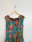 Annie 50 Canadian Made Floral Mini Dress in Teal/Pink (Size M)