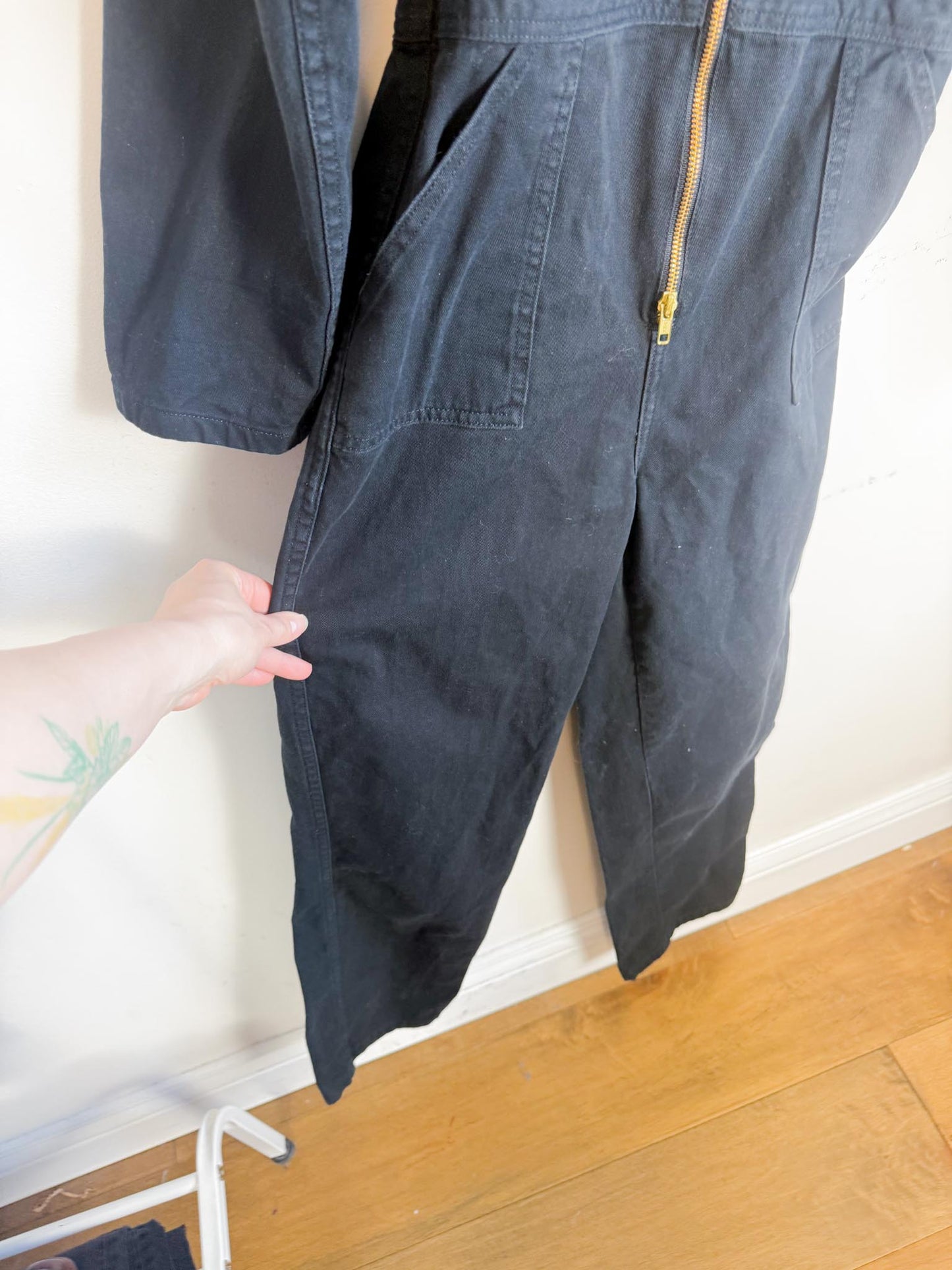 GARBO Slow Fashion "Hey Hey Utility Jumpsuit in Black" (Size S)