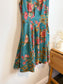 Annie 50 Canadian Made Floral Mini Dress in Teal/Pink (Size M)